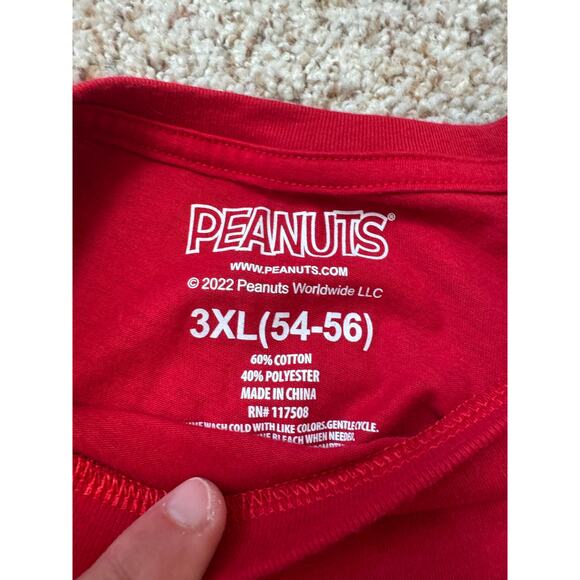 PEANUT/SNOOPY Christmas T-Shirt, size Men's 3XL; Red, white & Green - Picture 3 of 7